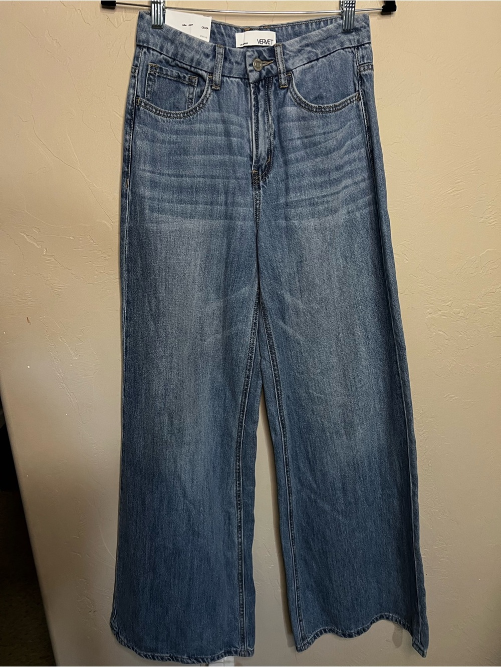 NWT Vervet Olivia High Rise Wide Leg Boho Western Denim Jeans - Picture 2 of 13